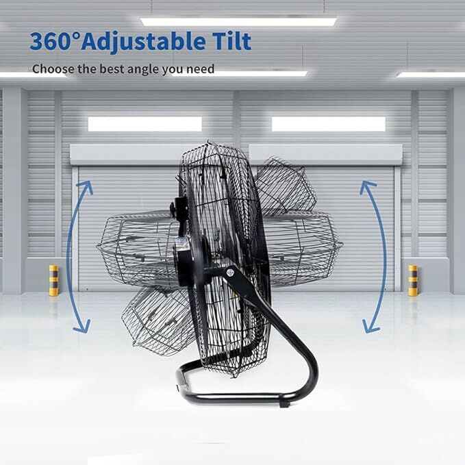 Beyond Breeze High Velocity 3-Speed Adjustable Floor Fan, 20-In