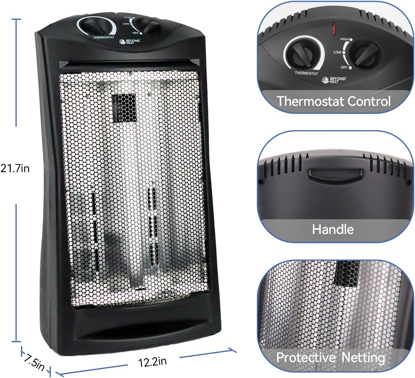 Beyond Heat 1500-Watt Deluxe Quartz Radiant Heater