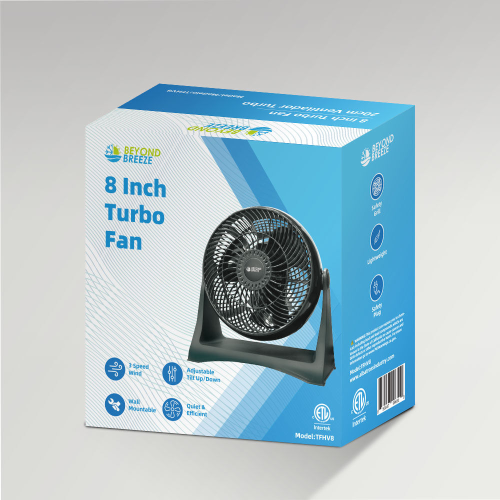 Beyond Breeze Black Turbo Fan, 8-In