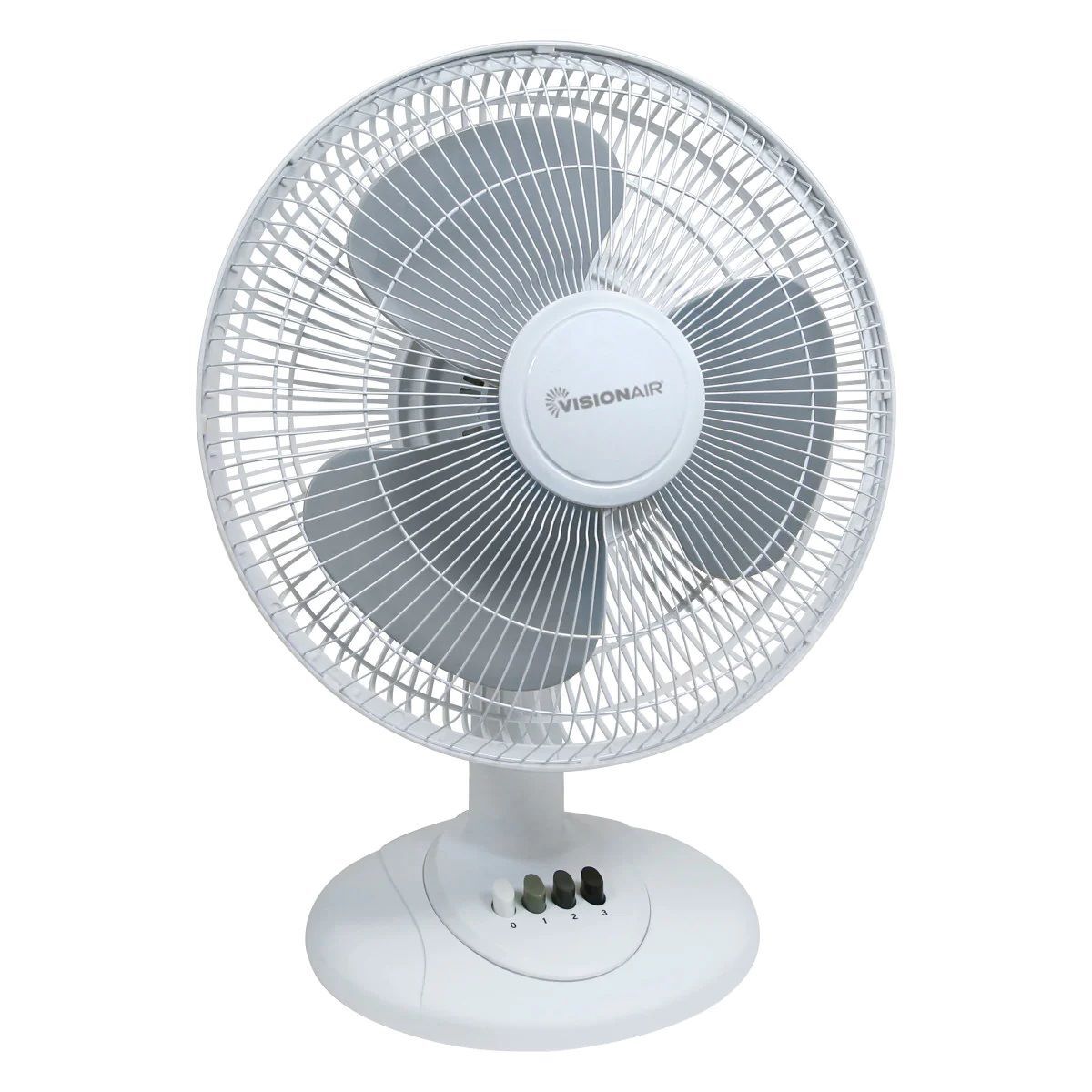 Visionair White Oscillating Table Fan, 12-In
