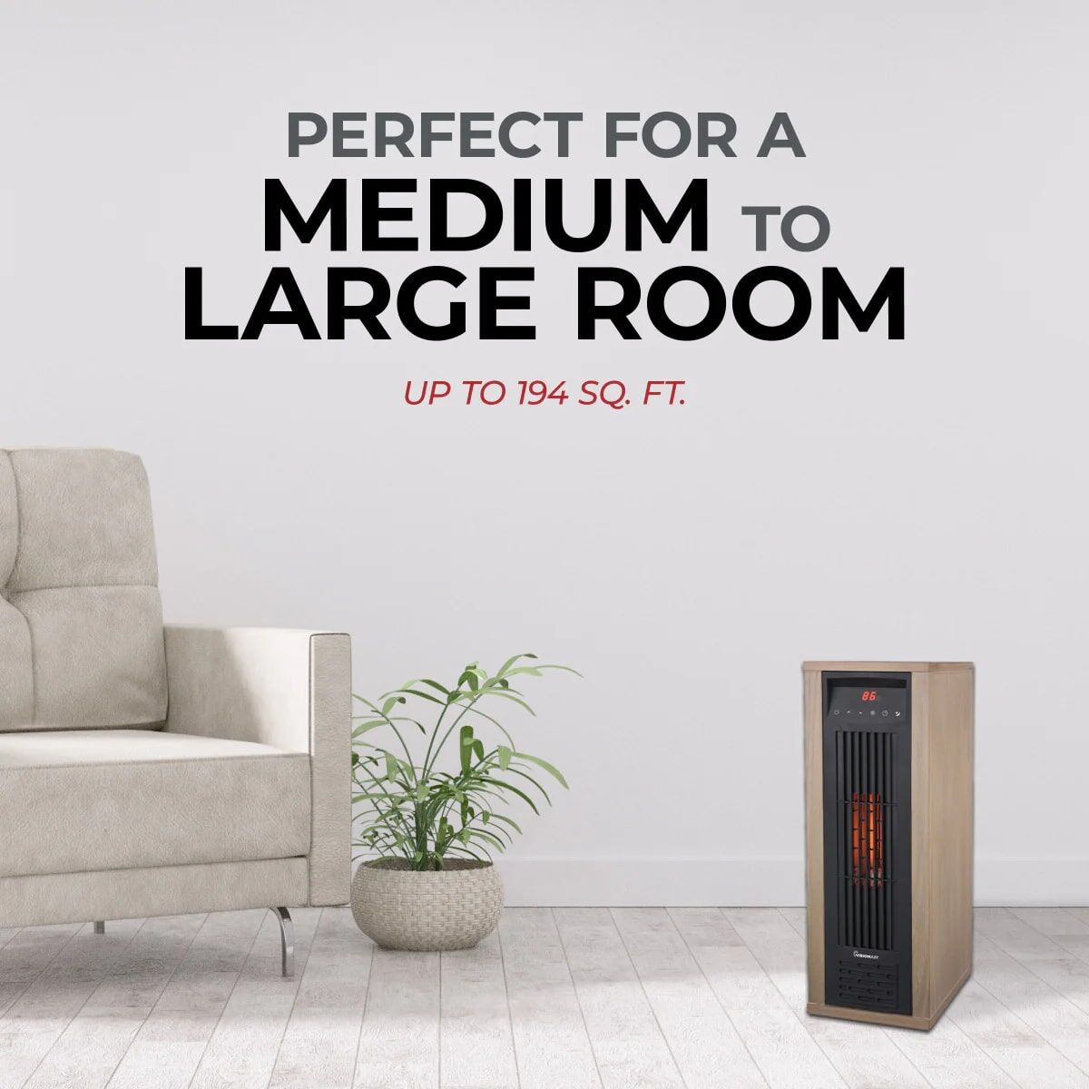 VisionAir 1500/1000-W Digital 6 Tube Infrared Heather With Remote, 24-In