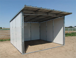 Noble Panels & Gates Solid Side/Back with Open Front Shelter