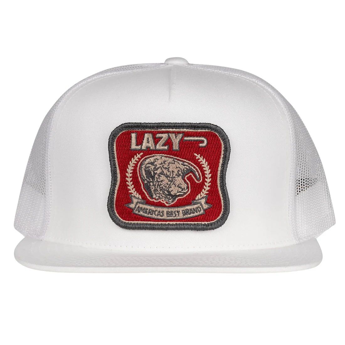 Lazy J Ranch Men's America's Best Brand Classic 5 Panel Trucker Hat in White