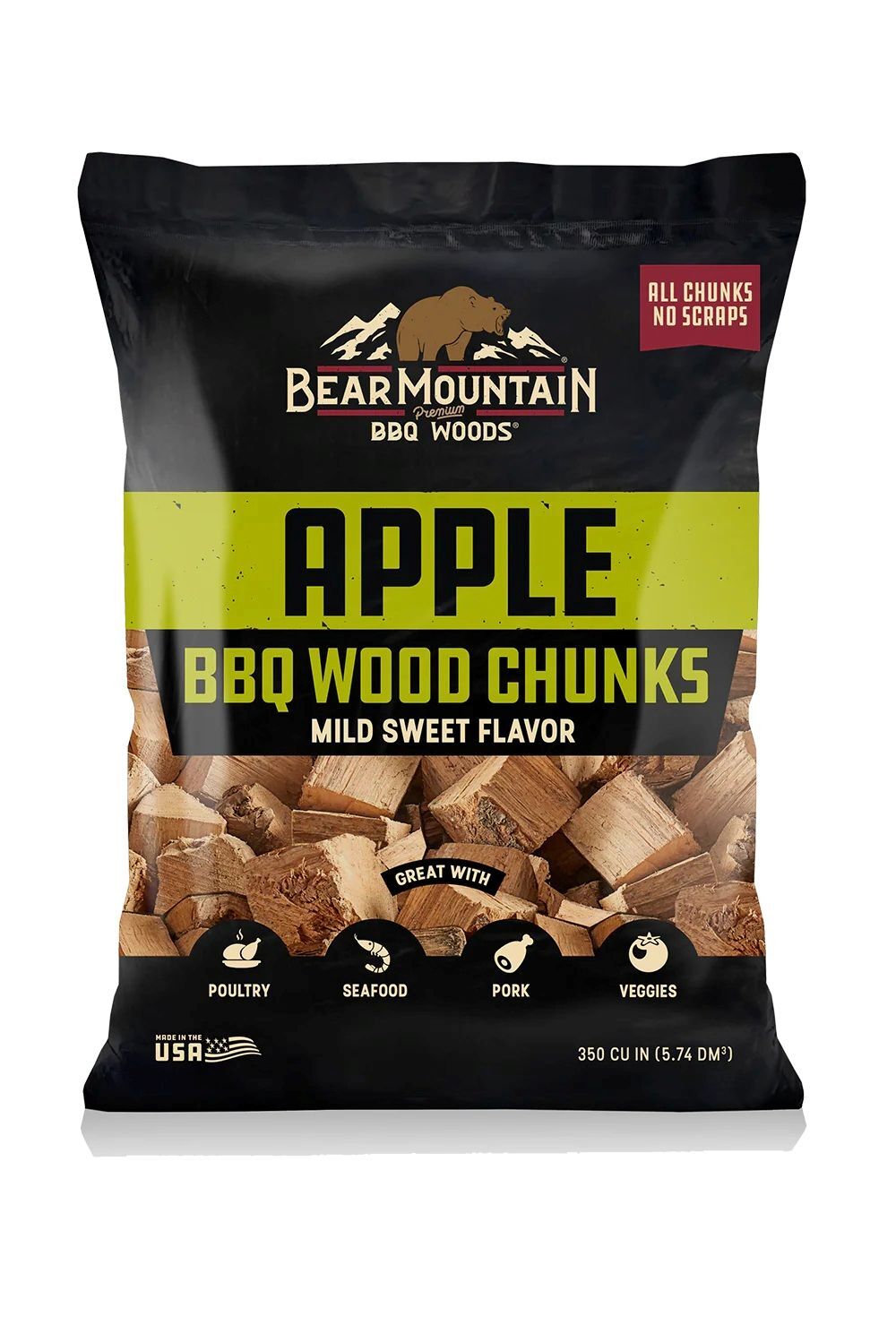 Bear Mountain Apple BBQ Wood Chunks, 4-Lb