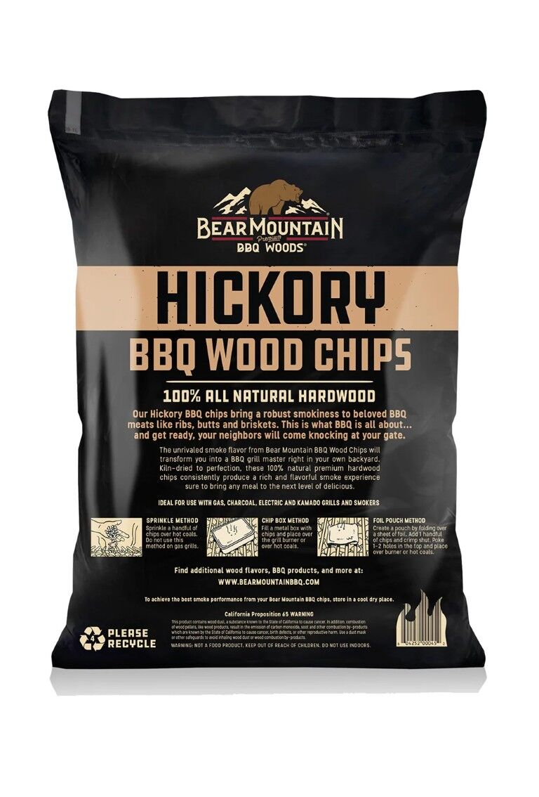 Bear Mountain BBQ Hickory BBQ Wood Chips, 2-Lb