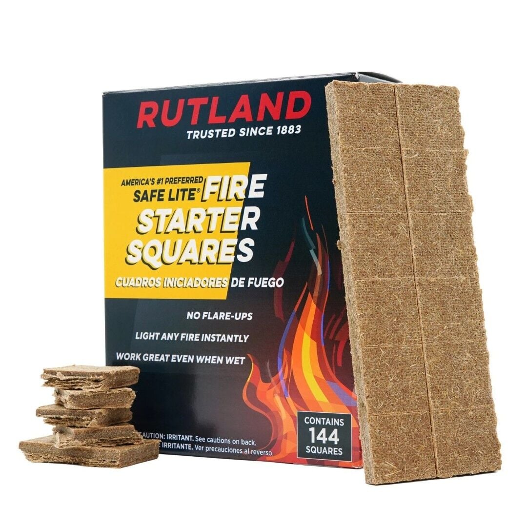 Rutland Safe Lite Fire Starter Squares, 144 pack