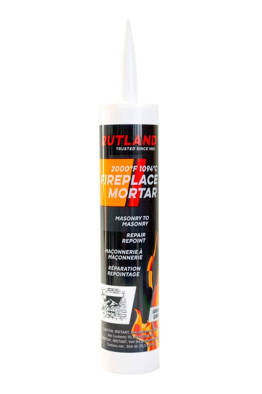 Rutland Fireplace Mortar, Gray, 10.3 oz.