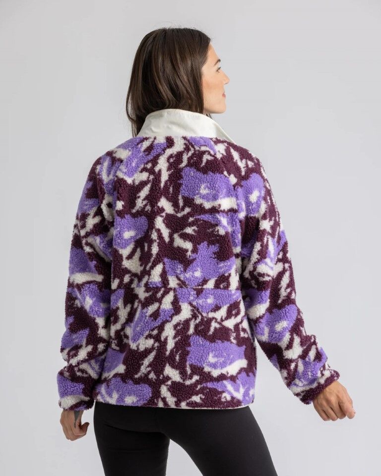 Liv Outdoor Women's Tara Jersey Lined Snap-Up Pullover in Purple Mountains