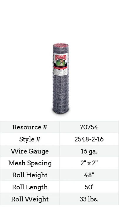 Red Brand Yard, Garden & Kennel Fence, 16 ga., 50 ft. x 48 in.