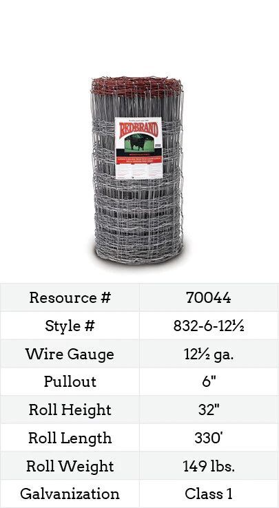 Red Brand Monarch Field Fence, 12-1/2-Ga, 32-In x 330-Ft