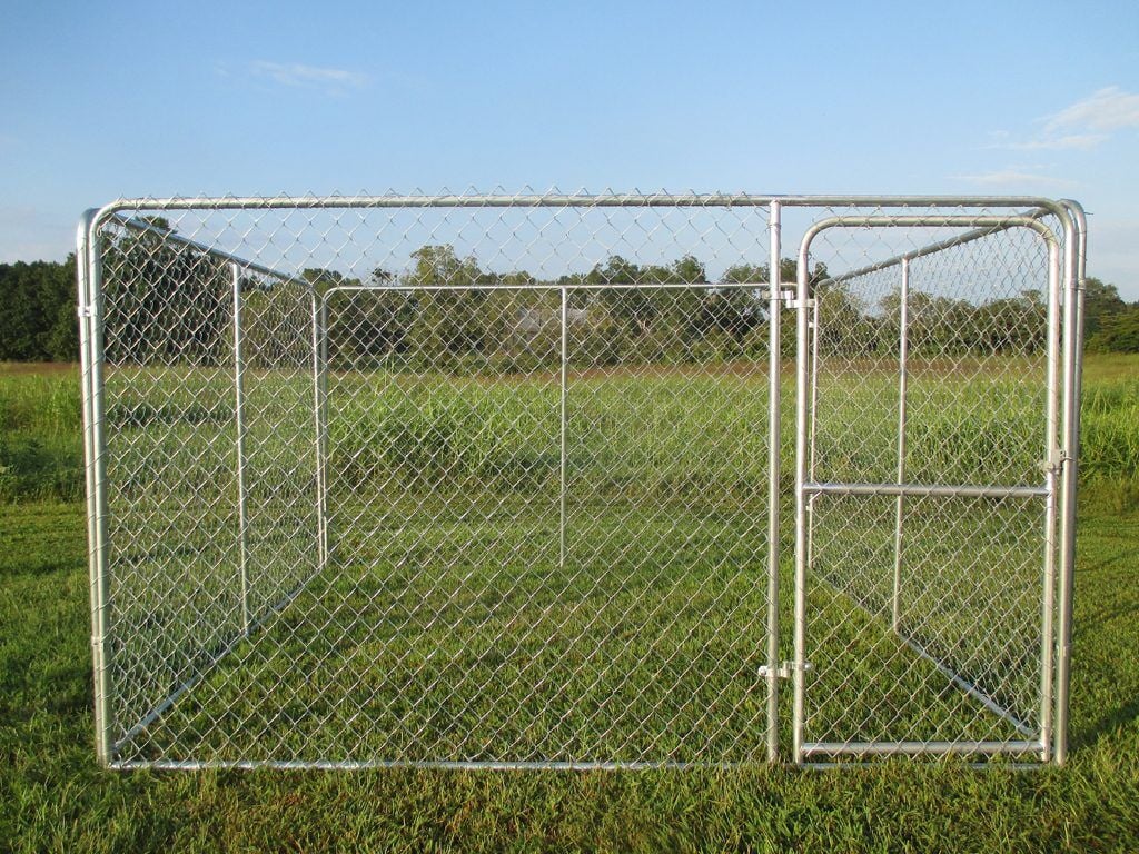 Chain Link Dog Kennel System, 10 x 10 x 6-Ft