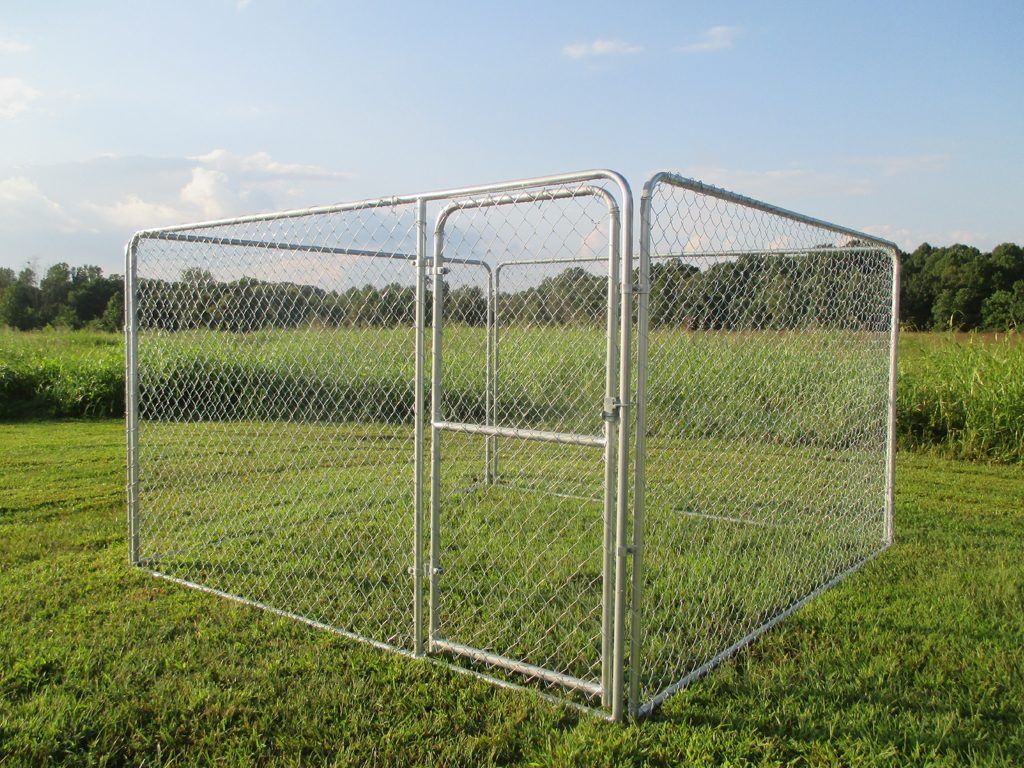 Chain Link Dog Kennel System, 10 x 10 x 6-Ft
