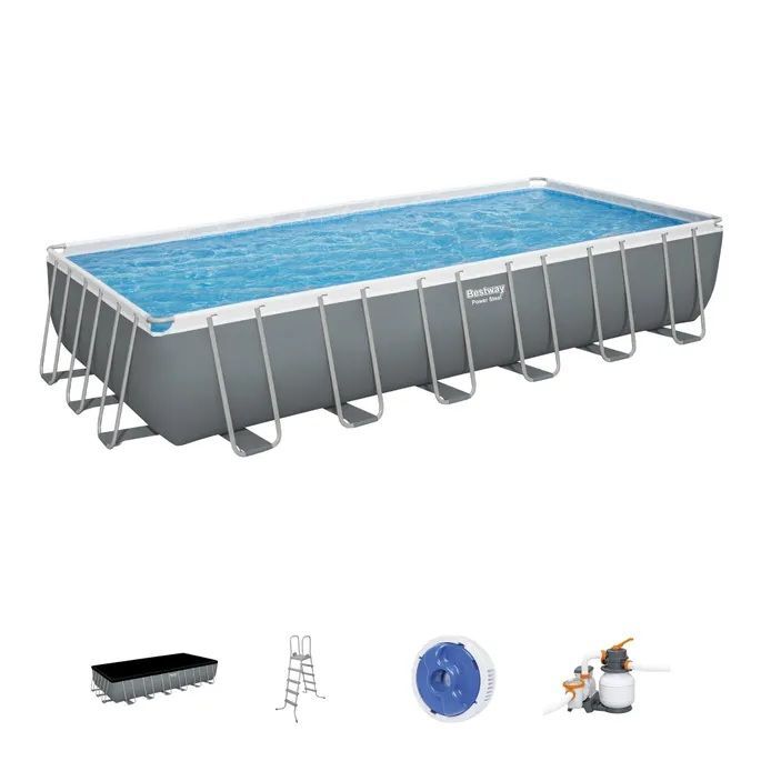 Bestway Power Steel Above Ground Pool Set, 14-Ft x 12-Ft x 52-In