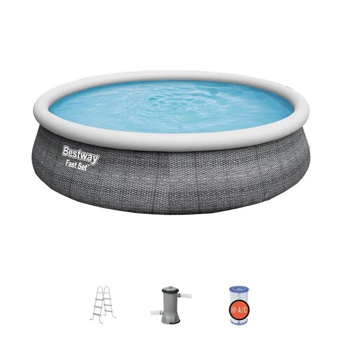 Bestway Fast Set Round Inflatable Pool Set, 15-Ft x 42-In