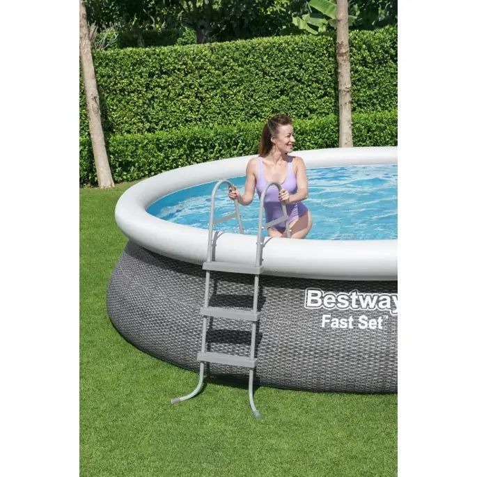 Bestway Fast Set Round Inflatable Pool Set, 15-Ft x 42-In