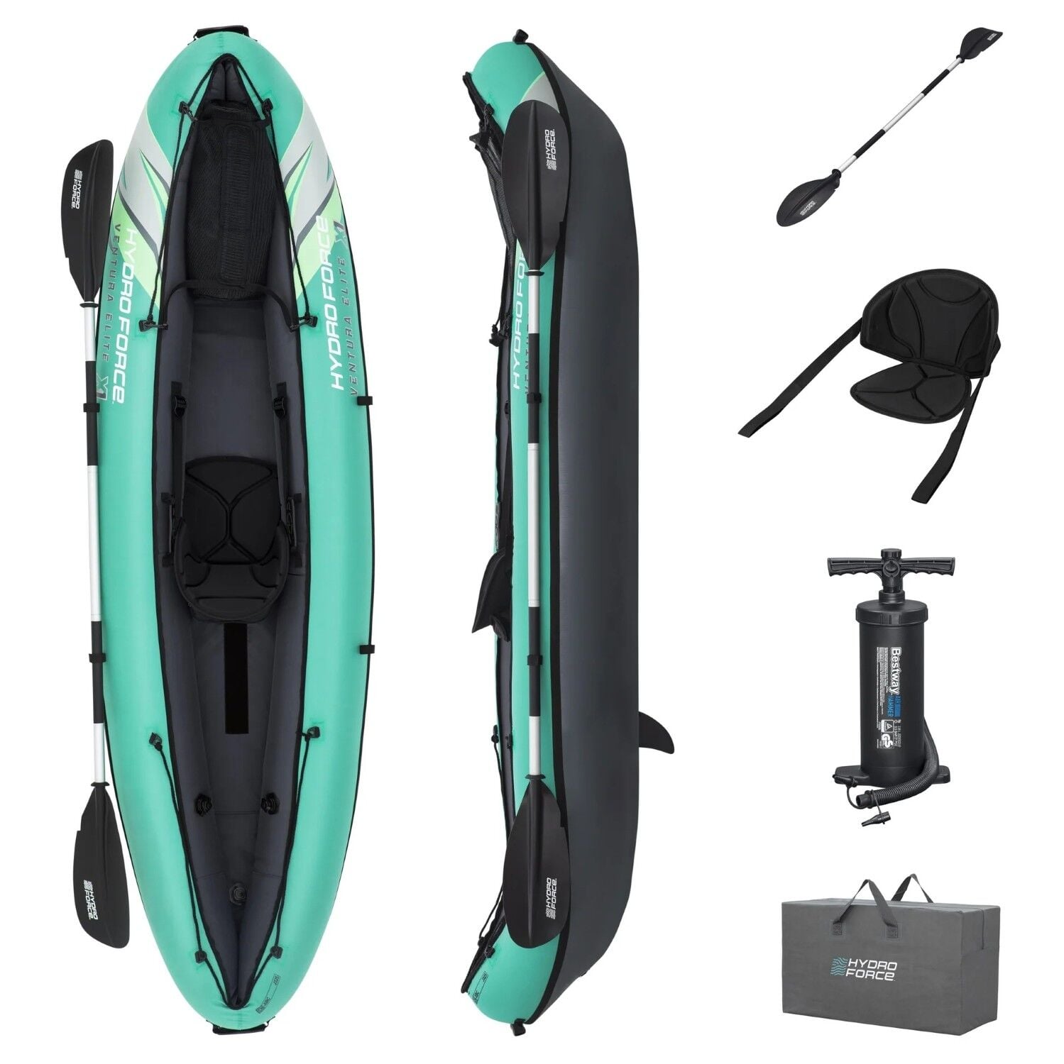 Bestway Hydro Force Ventura Elite X1 Inflatable 1-Person Kayak Set, 9 ft. 2 in.