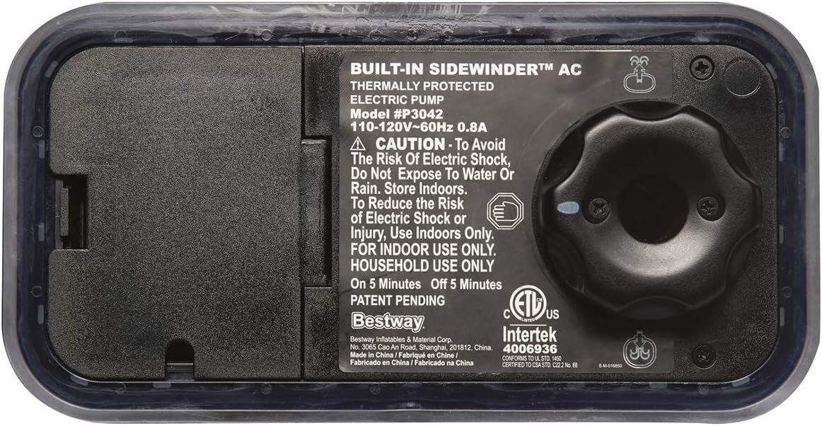 Bestway Tritech Queen Airbed With Built-In AC Pump, 22-In