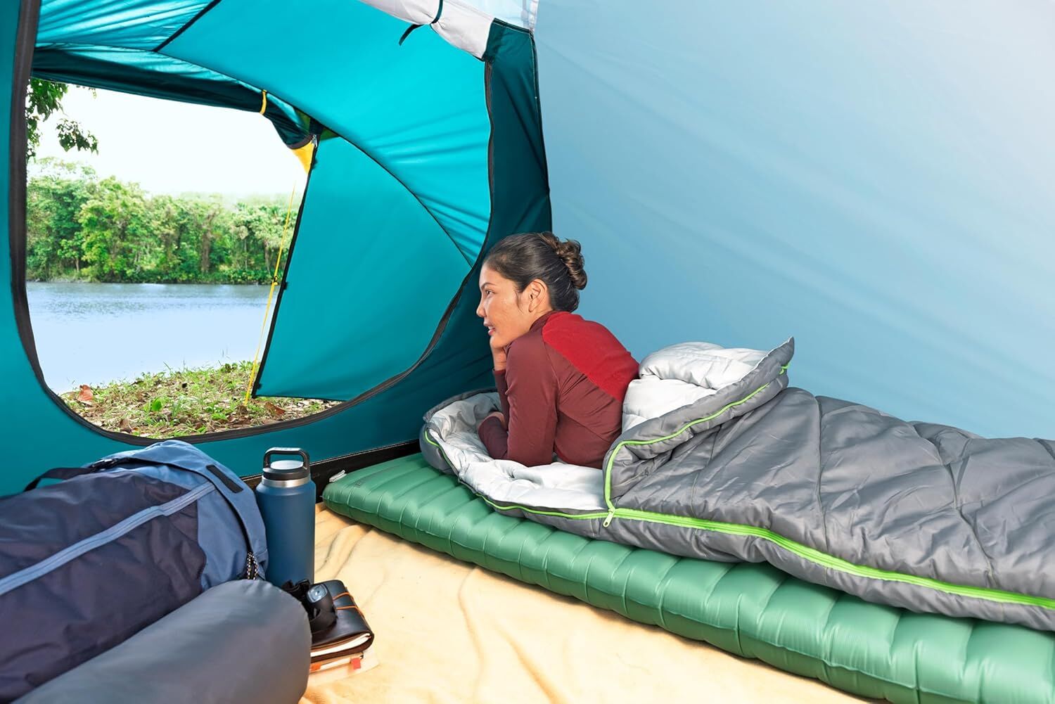 Bestway AdventuRest Insulated Large Rectangular Sleeping Air Pad, 78-In x 28-In x 3-In