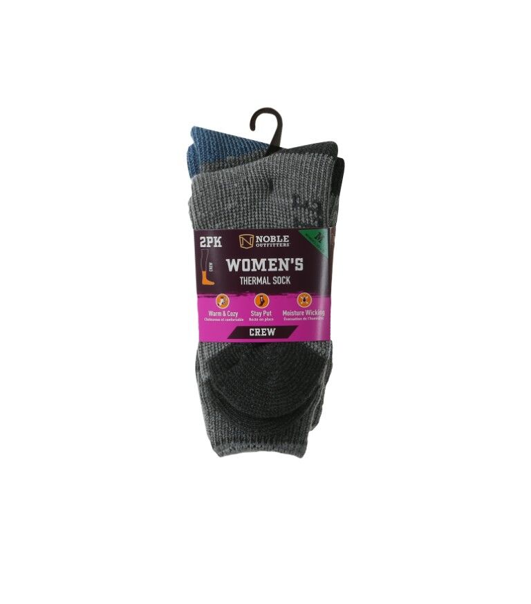 Noble Outfitters Women's Thermal Crew Socks, 2-Pk