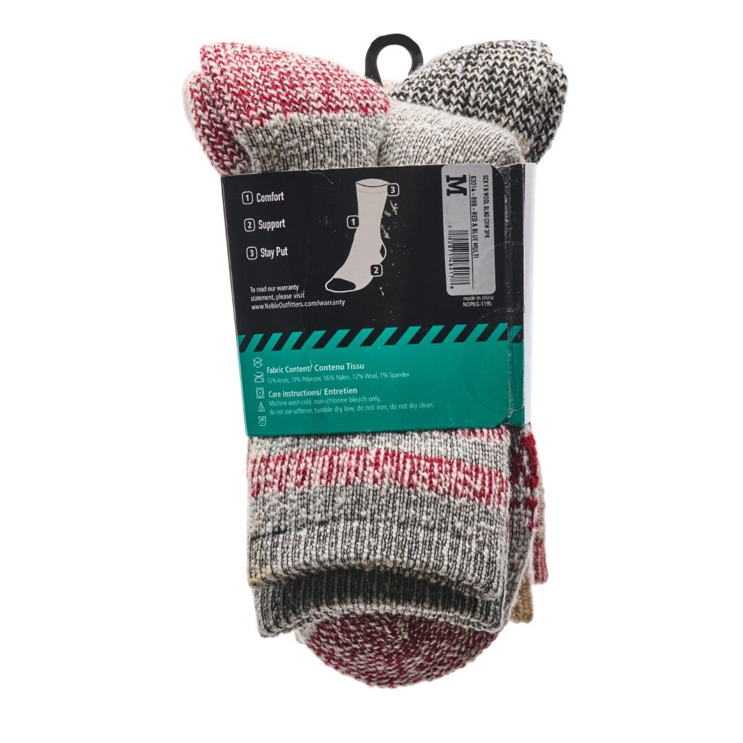 Noble Outfitters Youth Wool Blend Crew Sock, 3 pack