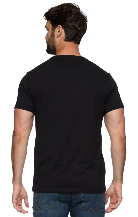 Threadgrit Men's Americana Bison T-Shirt in Black