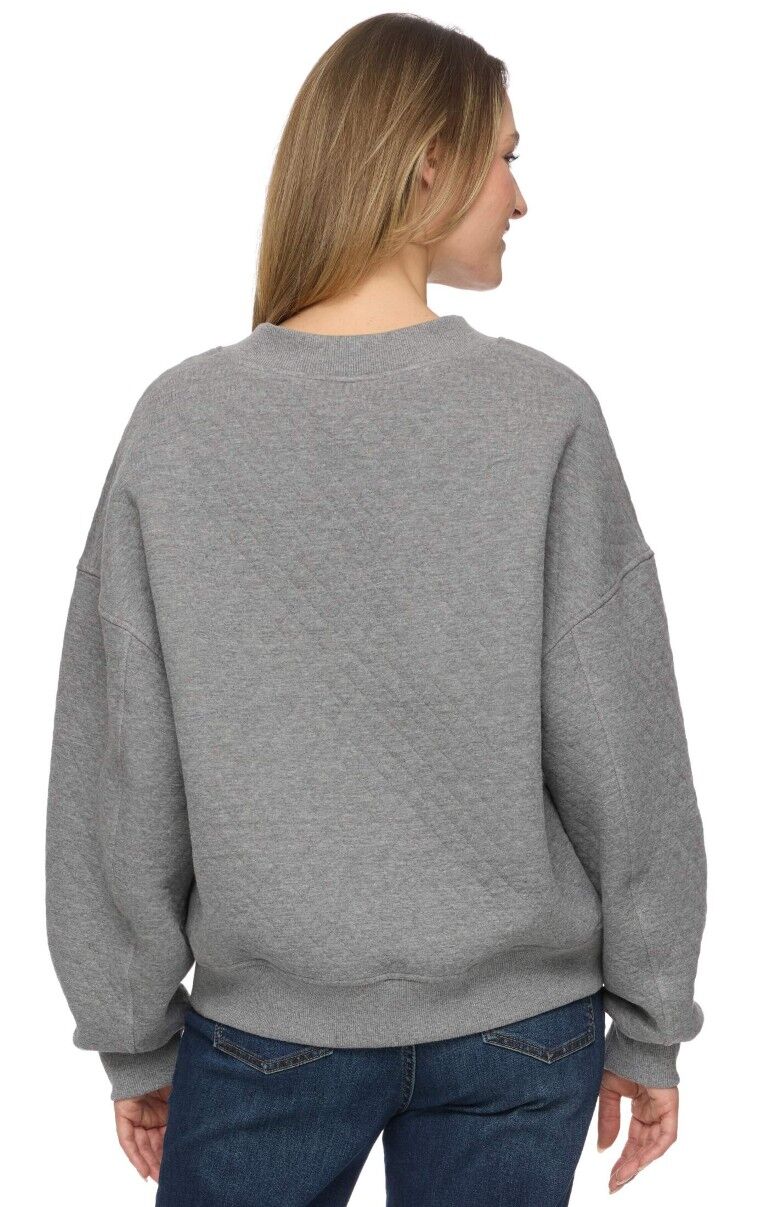 Threadgrit Women's Abigail Quilted V-Neck Pullover