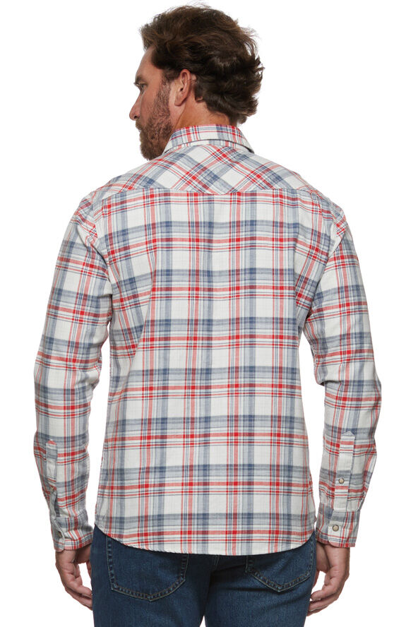 Threadgrit Men's Carter Vintage Washed Western Shirt in Red