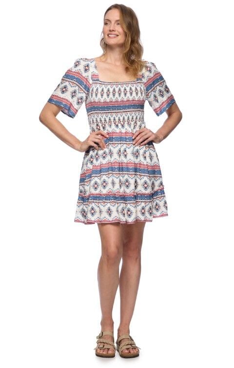 Threadgrit Women's Sofie Mini Dress in Blue