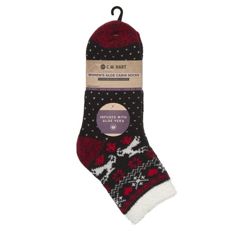C.W. Hart Women's Holiday Aloe Cabin Socks