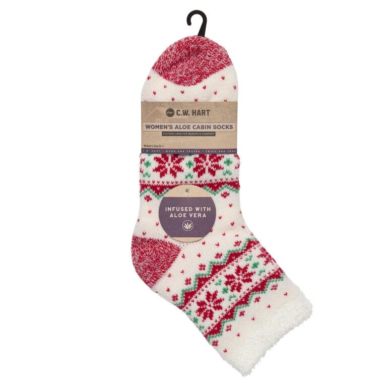C.W. Hart Women's Holiday Aloe Cabin Socks