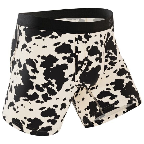 Shinesty Men's The Graze Escape Cow Hide Ball Hammock Pouch Underwear with Fly
