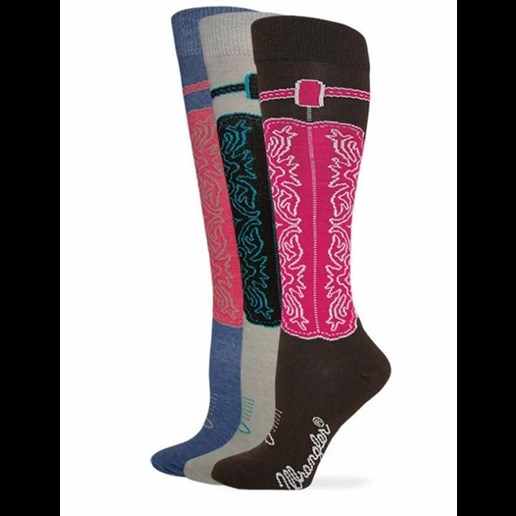 Wrangler Women's Cowgirl Boot Knee High Sock 1 Pair in Brown