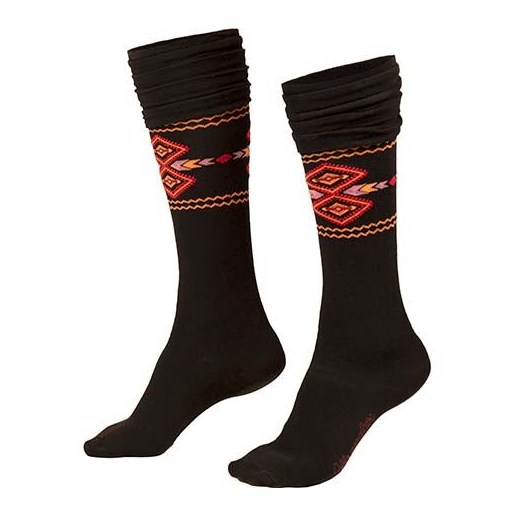 Wrangler Women's Ruffle Knee High Sock in Aztec Black