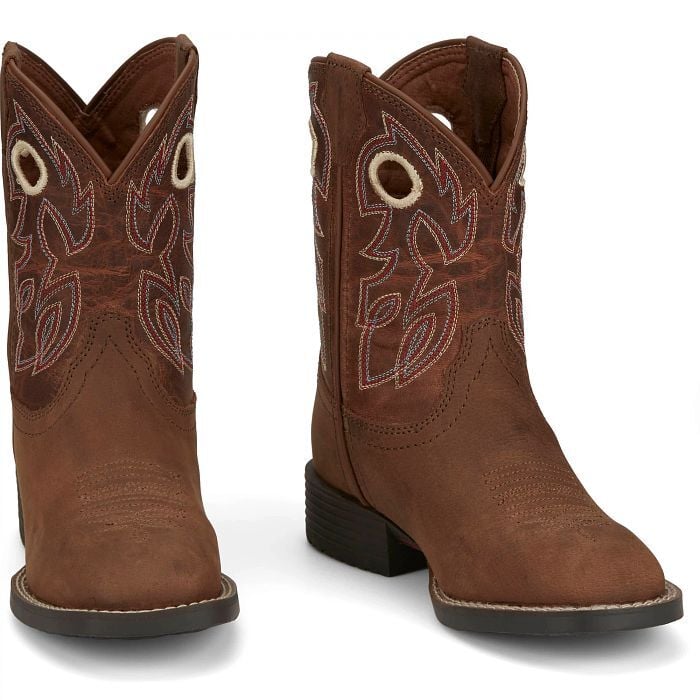 Justin Kids' Bowline Junior Western Boots in Hazelnut