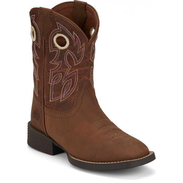 Justin Kids' Bowline Junior Western Boots in Hazelnut