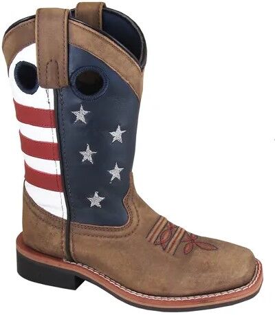Smoky Mountain Boots Kids' Stars And Stripes Western Boot in Vintage Brown
