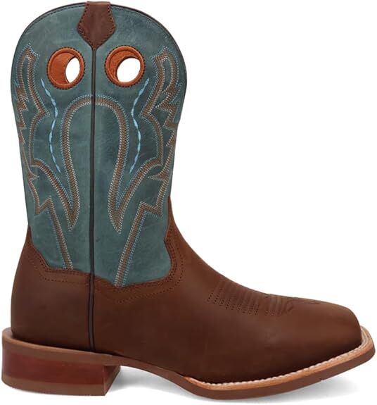 Dan Post Men's Leighton Square Toe Western Boots in Brown/Blue
