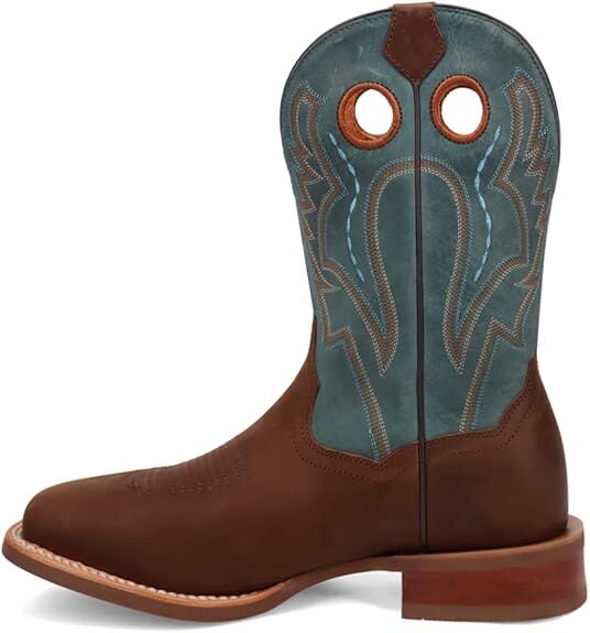 Dan Post Men's Leighton Square Toe Western Boots in Brown/Blue