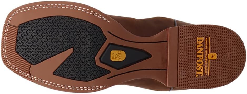 Dan Post Men's Leighton Square Toe Western Boots in Brown/Blue