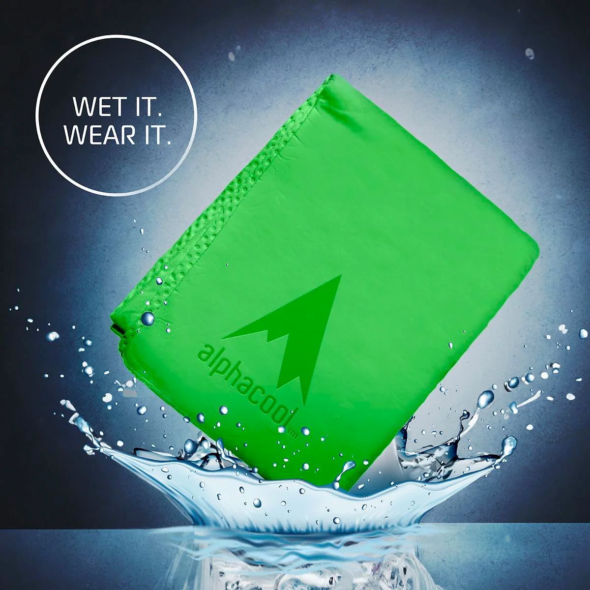 AlphaCool Hi-Vis Green PVA Instant Cooling Towel
