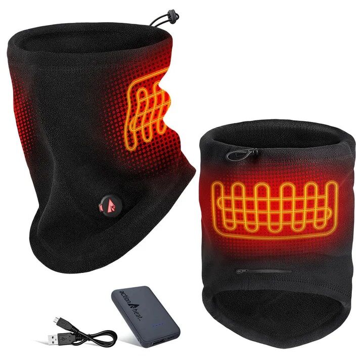 Action Heat Men's 5-Volt Battery Heated Fleece Gaiter in Black
