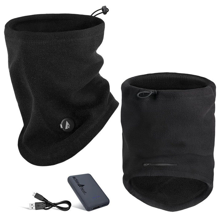 Action Heat Men's 5-Volt Battery Heated Fleece Gaiter in Black