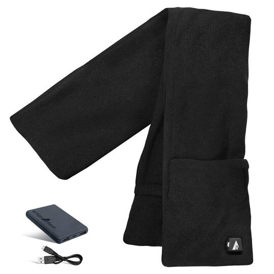 ActionHeat 5-Volt Battery Heated Fleece Scarf in Black