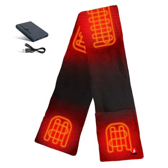 ActionHeat 5-Volt Battery Heated Fleece Scarf in Black