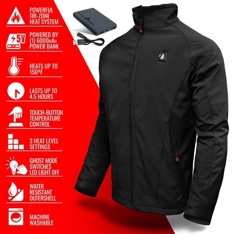 ActionHeat Men's 5-V Softshell Battery Heated Jacket