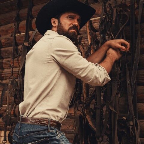 AndWest Men's 1 1/2-In Double Contrast Stitch With American Flag Overlays Belt in Brown