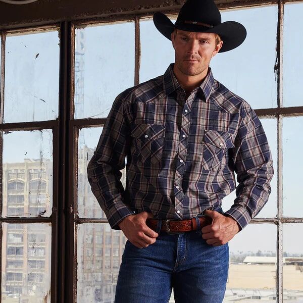 AndWest Men's 1 1/2-In Floral Tooled Belt in Brown