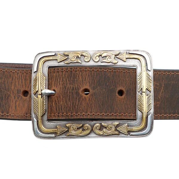 AndWest Women's 1 1/2-In Boxed Arrow Buckle Belt in Brown