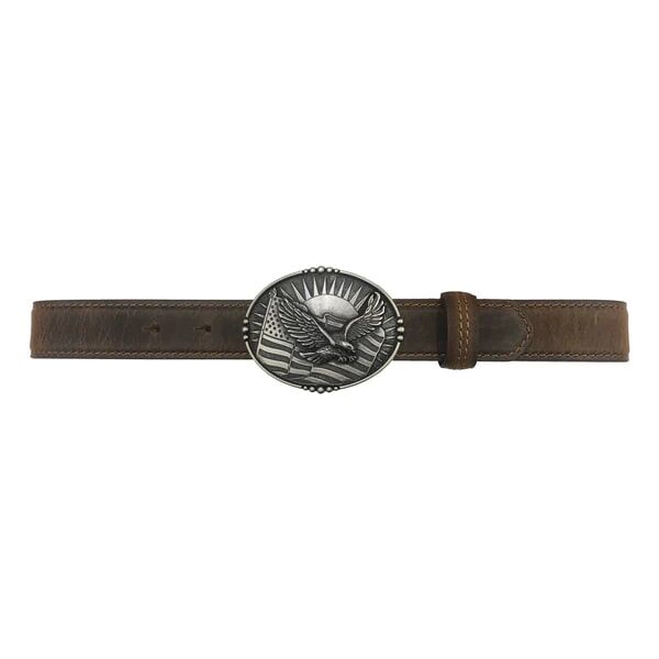 AndWest Kids' 1 1/4-In Eagle Plaque Buckle Belt in Brown