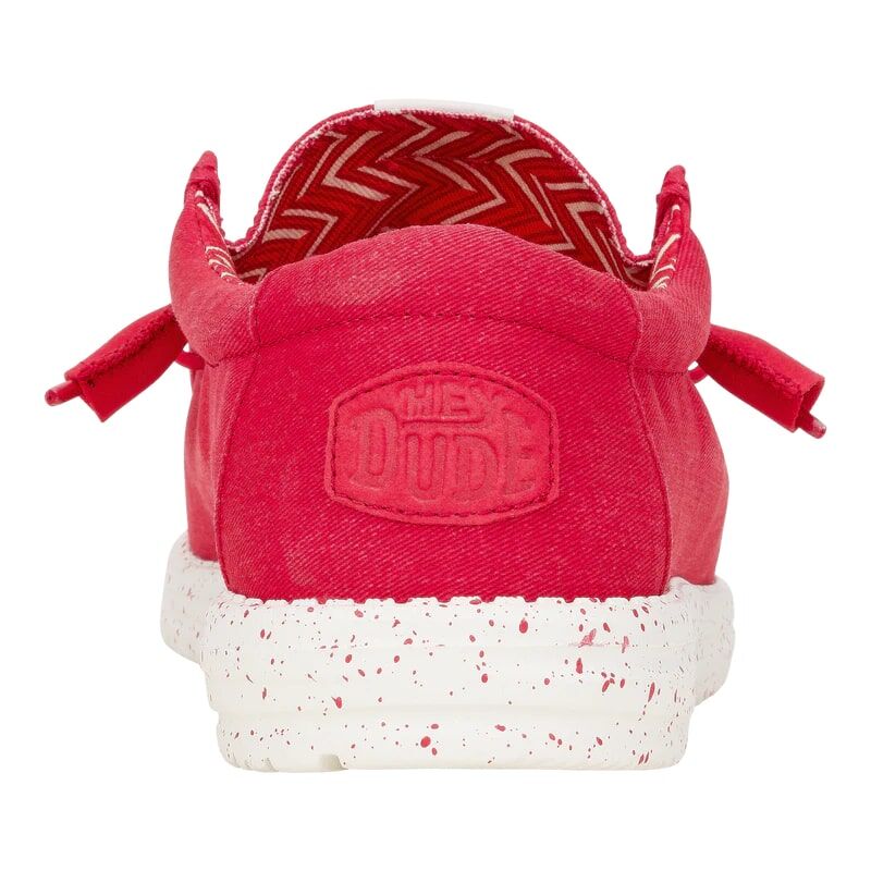 Hey Dude Men's Wally Stretch Canvas Shoe in Savvy Red